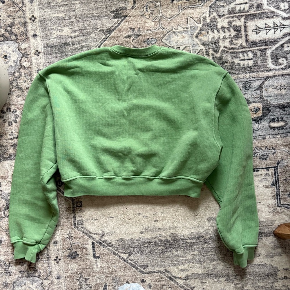 Set active green crewneck cropped sweater size S 100% cotton - Picture 2 of 6